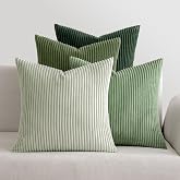 MIULEE Corduroy Cushion Covers, Soft, Decorative Sofa Cushion Covers, Square, Decorative, Striped, for Living Room, Pack of 4